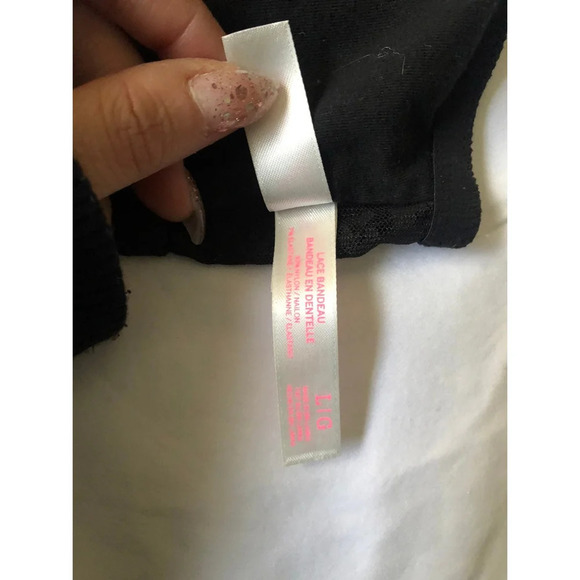 Victoria's Secret Pink Black Lace Bandeau L - Picture 4 of 7